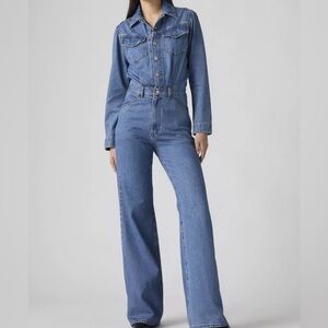 Levi's Women's Long Sleeve Denim Jumpsuit in Blue